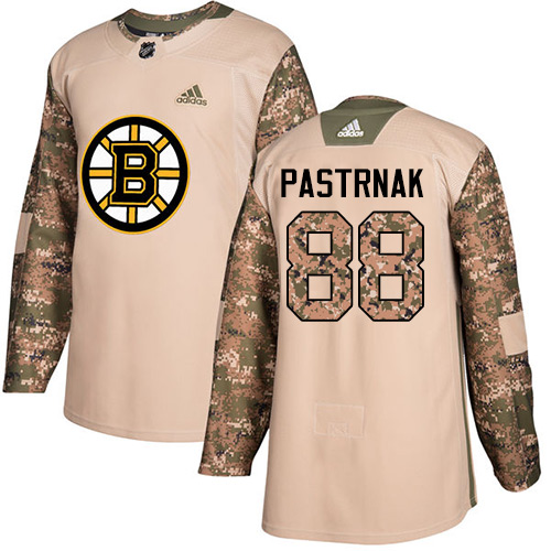 Adidas Bruins #88 David Pastrnak Camo Authentic Veterans Day Stitched NHL Jersey - Click Image to Close